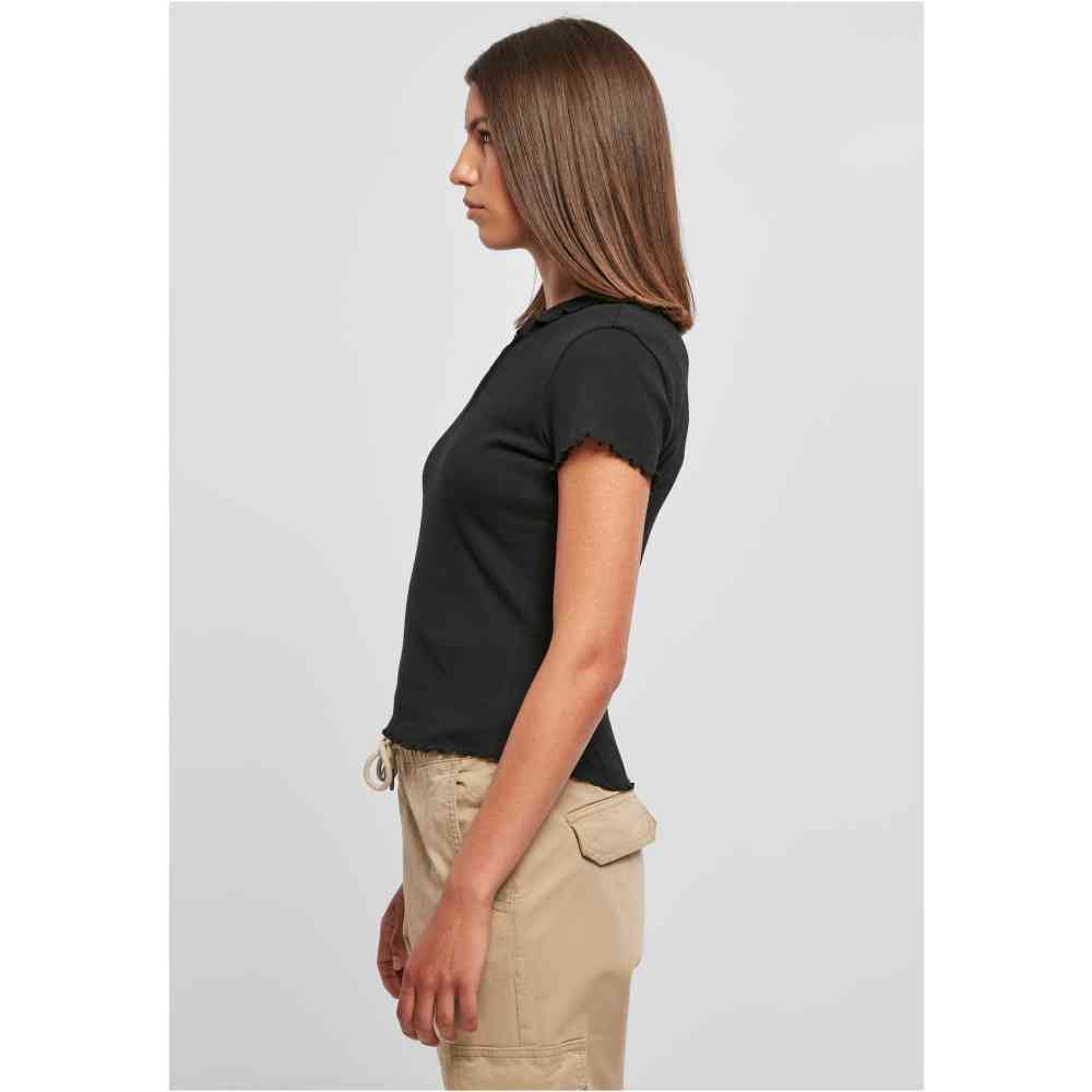 Urban Classics - Rib Polo Top - Zwart
